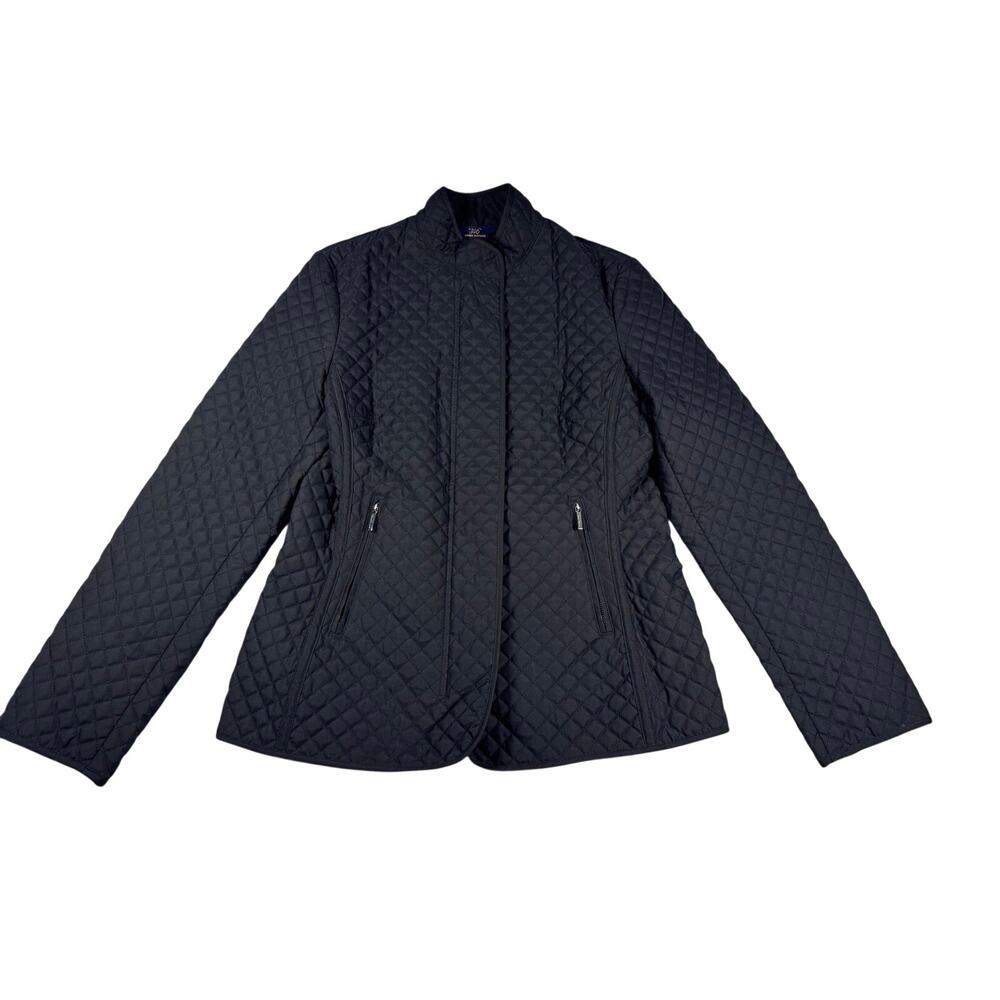 Brooks Brothers 346 Women’s Size 8 Black Quilted Jacket Moto Lightweight Coat